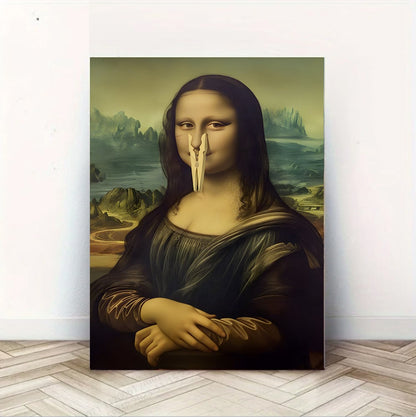 Holding Nose Bathroom Canvas Art