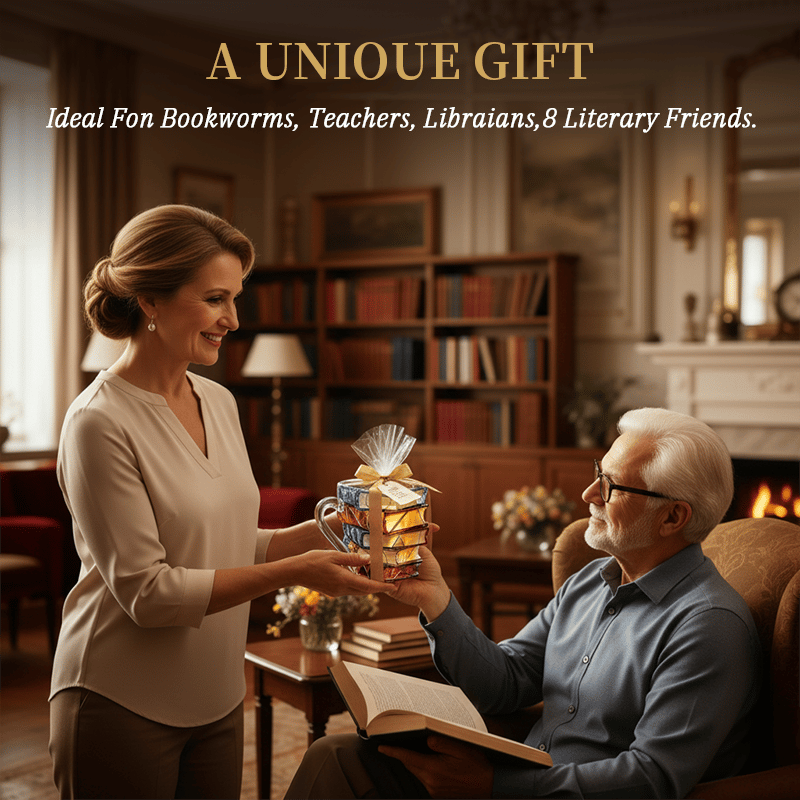 📚Artisan Stained Glass Book Stack Mug