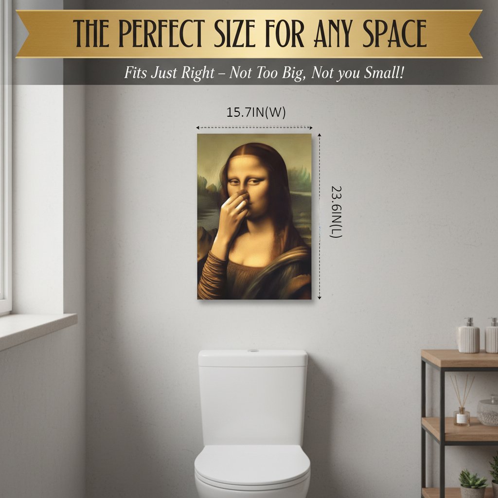 Holding Nose Bathroom Canvas Art