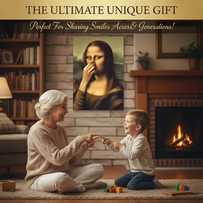 Holding Nose Bathroom Canvas Art