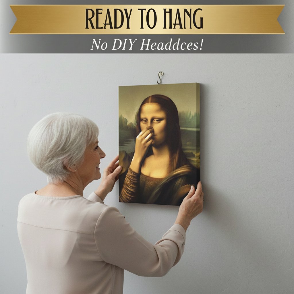 Holding Nose Bathroom Canvas Art